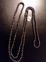 Pearl Necklace, 8mm dark grey, 66in strand