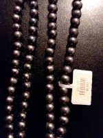 Pearl Necklace, 8mm dark grey, 66in strand
