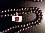 Pearl Necklace, 8mm dark grey, 66in strand