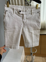 Designer White Denim Shorts. Women's