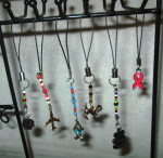 Assortment of 6 Cell Phone Fobs