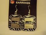 SEATTLE SEAHAWKS Zebra Stripe Silver Dangle Drop Earrings *** NEW