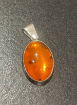 Amber/Sterling Silver Pendant