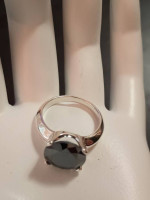Natural Jet Black Diamond Ring
