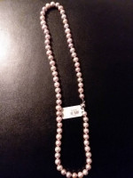 Pearl Necklace Silver Grey 8-9mm