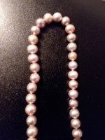 Pearl Necklace Silver Grey 8-9mm
