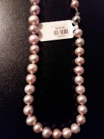Pearl Necklace Silver Grey 8-9mm