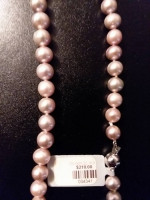 Pearl Necklace Silver Grey 8-9mm