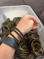 375 brass bangles with black beads