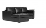 NEW Luigi Full Pullout Sofa Chaise in Black, Left Facing