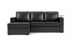 NEW Luigi Full Pullout Sofa Chaise in Black, Left Facing