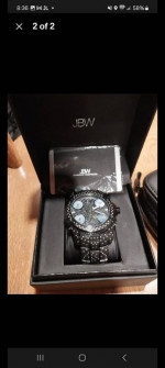 RARE JBW universal Jet Setter 50mm 200 diamonds ion plated blaxk