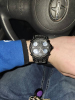 RARE JBW universal Jet Setter 50mm 200 diamonds ion plated blaxk