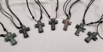 Jade Cross Necklaces Hand Carved New w/ star of David or Bible Verse carvings
