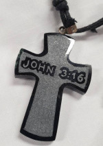 Jade Cross Necklaces Hand Carved New w/ star of David or Bible Verse carvings