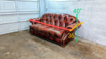 Thomasville Tufted Leather Sofa Couch With Nail Head Studded Trim