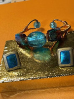 Aqua Bracelet and Earrings