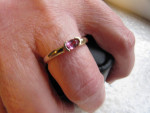 14KT PINK TOURMALINE OR GARNET RING SIZE 6