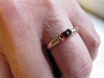 14KT PINK TOURMALINE OR GARNET RING SIZE 6
