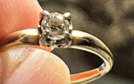 Woman’s gold/white gold engagement ring