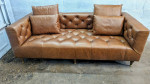 Interior Define Chesterfield Tufted Leather Sofa Couch 3 Available