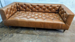 Interior Define Chesterfield Tufted Leather Sofa Couch 3 Available