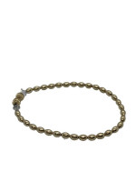 14K Yellow Gold Beaded Clear Stone Stretchy Bracelet 3.4 Grams