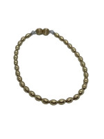 14K Yellow Gold Beaded Clear Stone Stretchy Bracelet 3.4 Grams