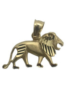 14K Yellow Gold Roaring Lion Pendant - 1" X 1" / 1.8 Grams