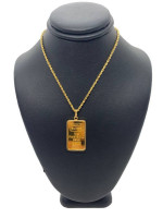 Credit Suisse 10g Fine Gold 999.9 w/ 18K Bezel & 14K Rope Chain 16.7g