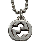 Gucci Interlocking G Pendant Sterling Silver .925 Ag Necklace 19.1g