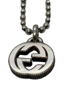 Gucci Interlocking G Pendant Sterling Silver .925 Ag Necklace 19.1g