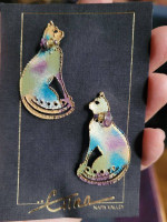 Hand Crafted Designed by Gina Napa Valley Cat Earrings Pierced