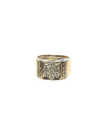14K Yellow Gold Diamond Men's Ring- .94 CTW 9.1 Grams Size 9