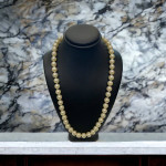 14K Y/Gold Pearl Necklace Diamond Clasp 18" Length / 7mm Pearl / 37.1g