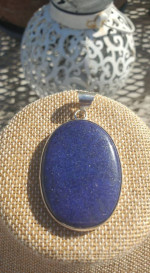 New Extra Large Sterling Silver Lapis Lazuli Stone Pendant