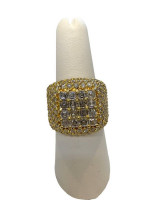 18K Yellow Gold Ring Lab Grown Diamonds - 2.52 CTW / 23.3g / Size 7.5