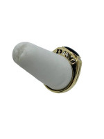 14K Yellow Gold 'Dad' Onyx Ring w/ Clear Stones 4.1 Gr/ Size 10.5
