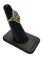 14K White Gold Art Deco Style Filigree Semi Mount Ring 1.18 CTW Size 4