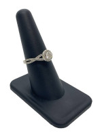 14K White Gold and Diamond Women's Engagement Ring Size 7, 3.5 Grams