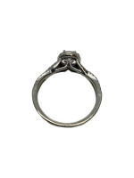 14K White Gold and Diamond Women's Engagement Ring Size 7, 3.5 Grams