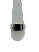14K White Gold Gentleman's Diamond Onyx Ring .10 CTW/ 7.3 Gr / Size 10