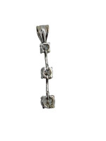 14K White Gold Dangling Diamond Pendant 1.7 Gr / .63 CTW / 1"