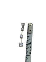 14K White Gold Dangling Diamond Pendant 1.7 Gr / .63 CTW / 1"