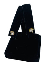 14K Yellow Gold Princess Cut Stud Diamond Earrings .88 CTW / 1.4g