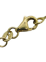 14K Yellow Gold Box Lady's Chain With Heart Pendant 2.8g/ 18" Length