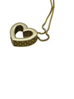 14K Yellow Gold Box Lady's Chain With Heart Pendant 2.8g/ 18" Length