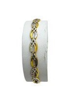 10K 2-Tone Gold Diamond Cut Bracelet - 6.5" - 2.3g