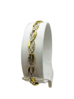 10K 2-Tone Gold Diamond Cut Bracelet - 6.5" - 2.3g