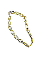 10K 2-Tone Gold Diamond Cut Bracelet - 6.5" - 2.3g